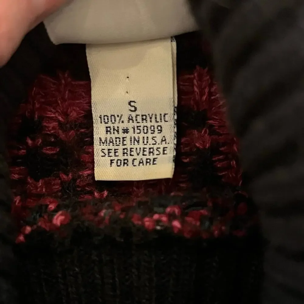 Vintage Cottagecore Turtleneck‎ Sweater Small Rose Floral Tunic Chunky Knit USA